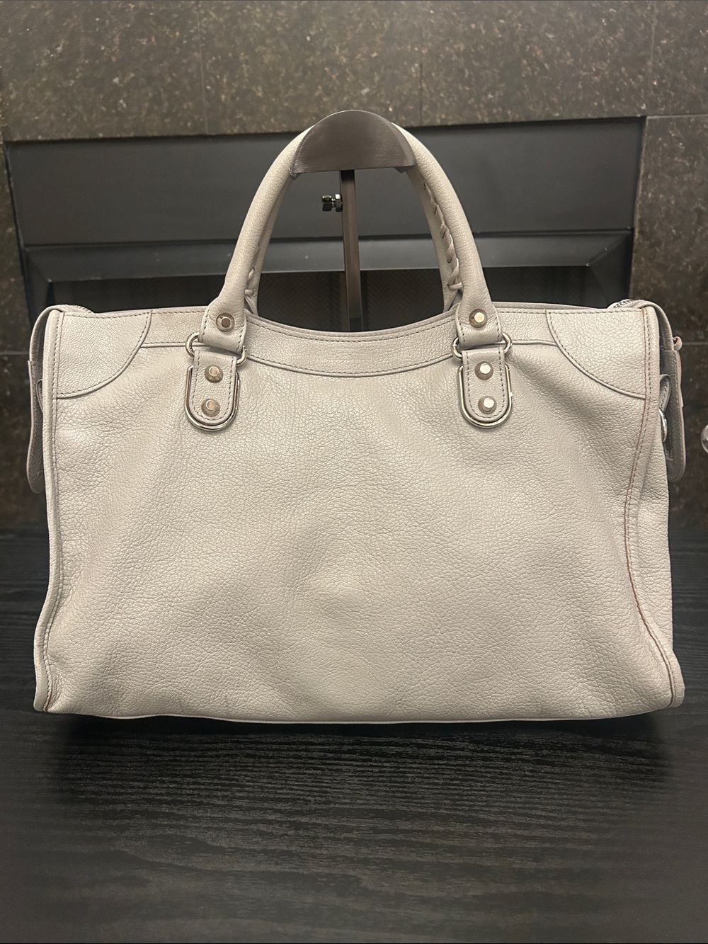S/S 2015 (AW) Balenciaga City Bag Light Gray Leather Satchel Bag - Picture 4 of 9